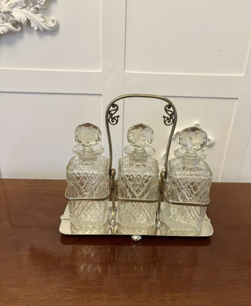 Antique Victorian Quality Silver Plated Tantalus